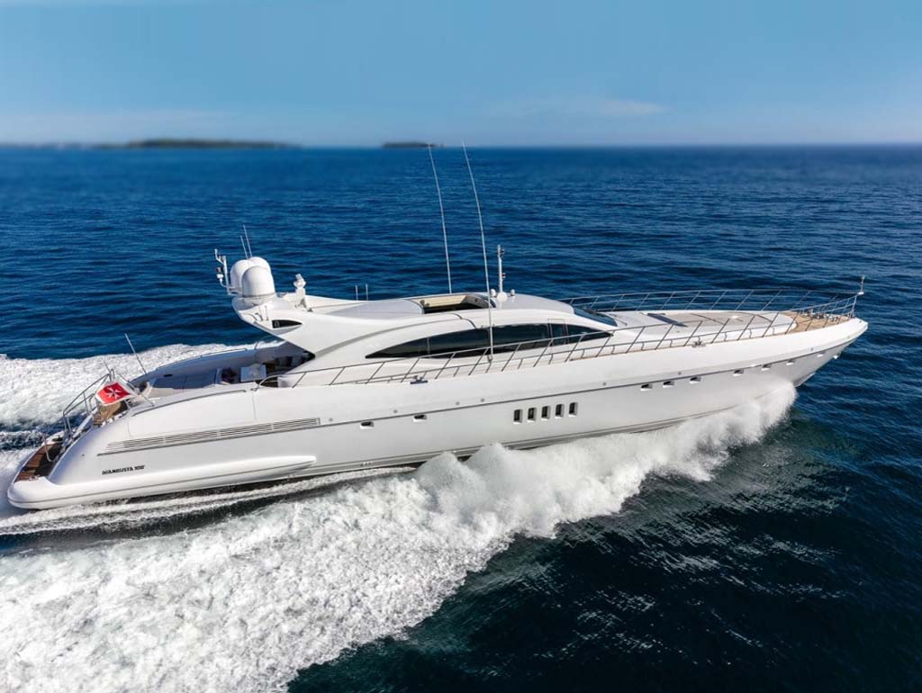 Fast Open yacht Mangusta 108 yacht charter